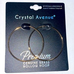 Women’s gold genuine brass hoop earrings